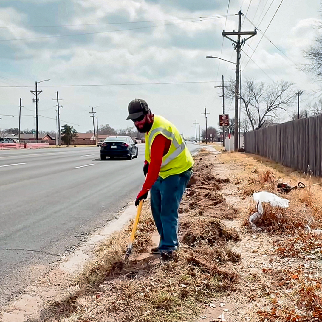 Derek at work in the community
